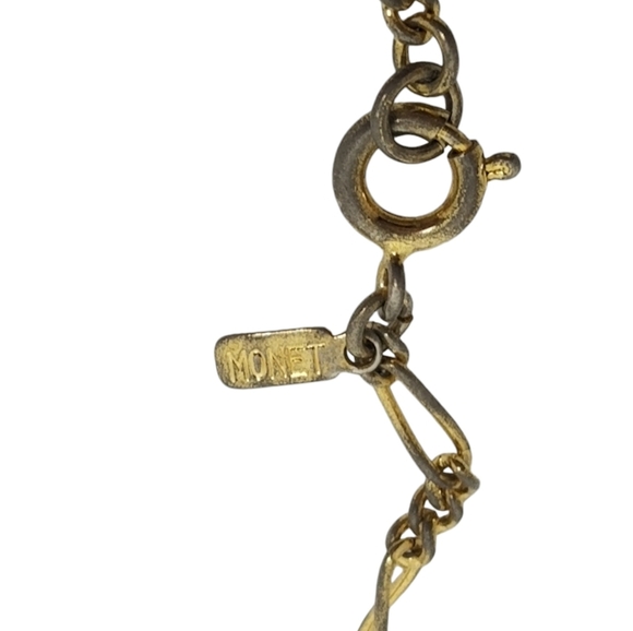 MONET 1940s DAINTY GOLDTONED FIGARO STYLE CHAIN NECKLACE - Picture 4 of 5